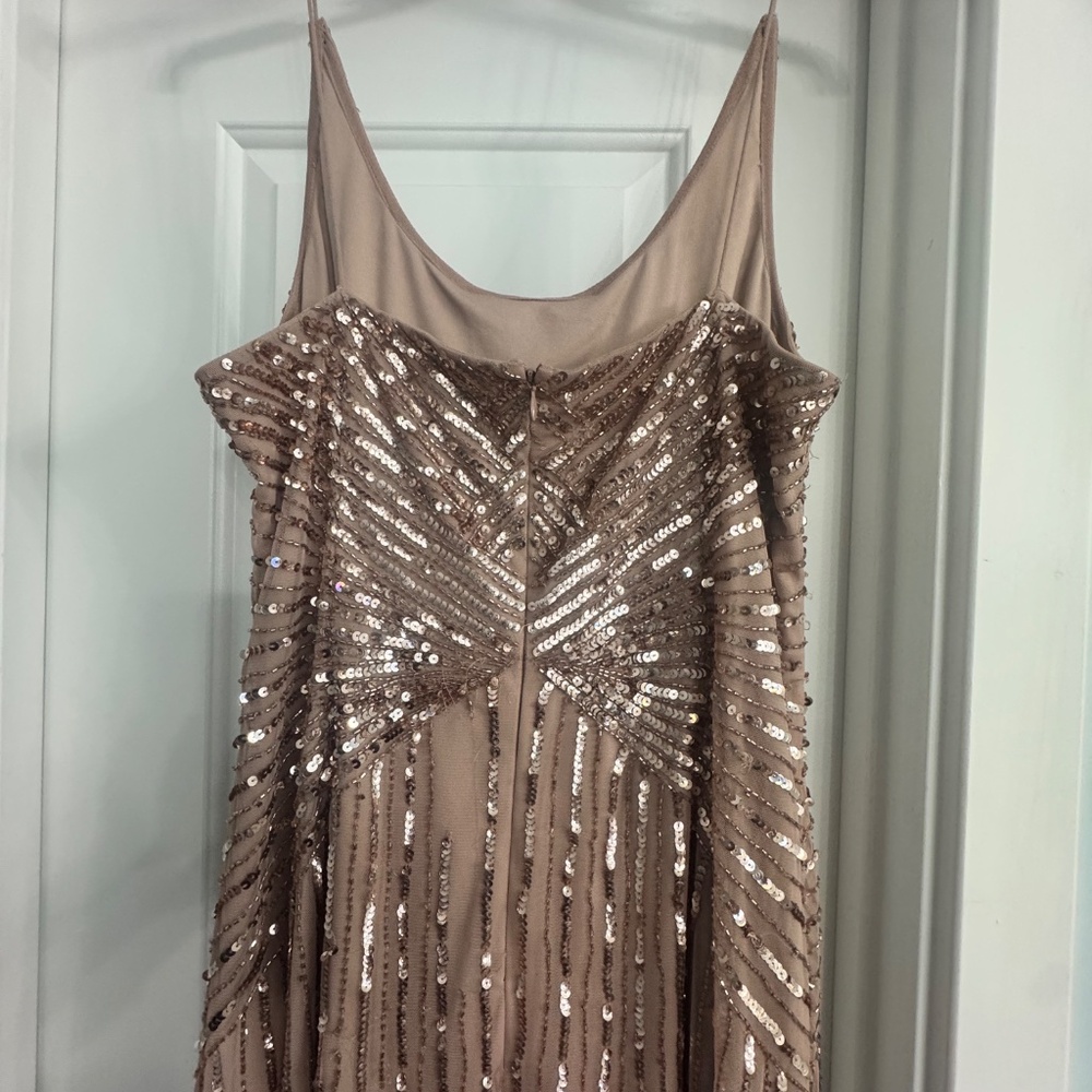 Adrianna Papell Size 14 Rose/blush sequins - Picture 6 of 10